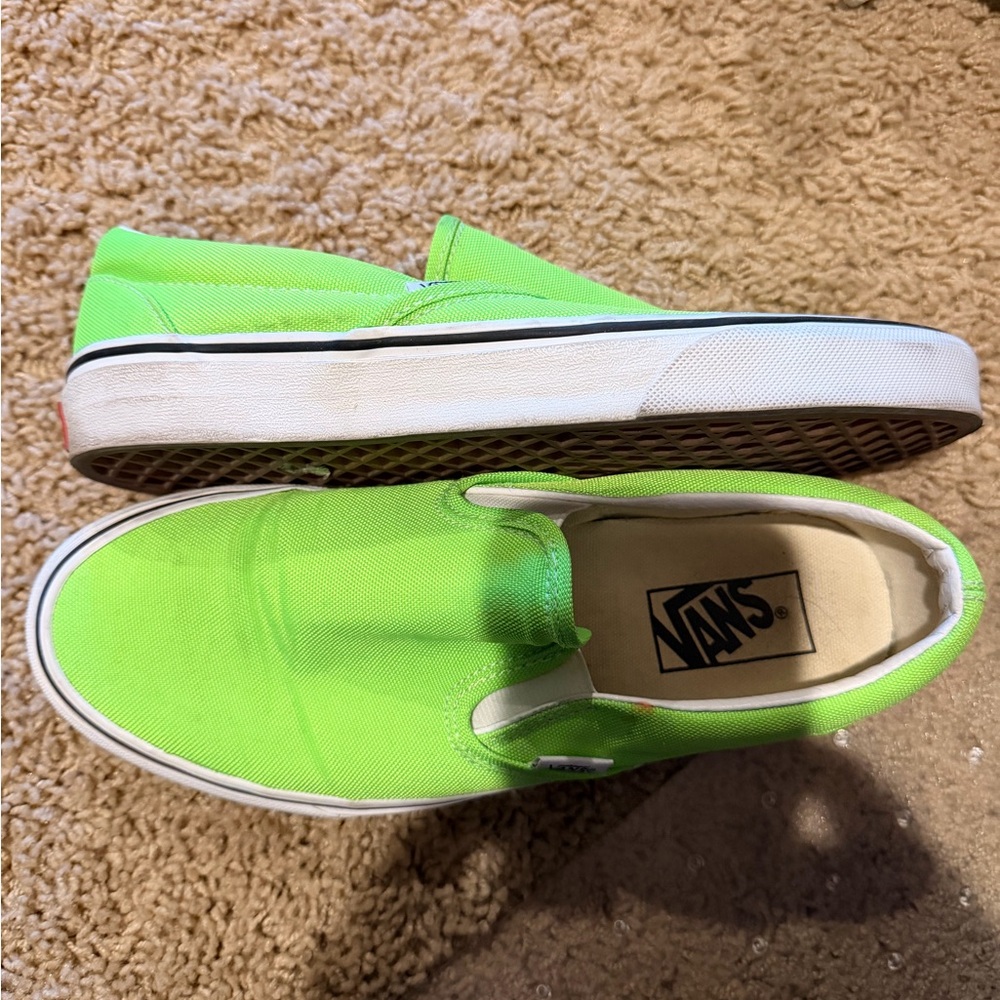 Vans Kids Neon Green Slip-On Sneakers